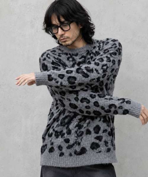 KAMINARI_TOKIO(カミナリトキオ)の「シャギーレオパードニットプルオーバー(ニット/セーター・レディース・ブラウン/グレー/アイボリー・FREE)」の15枚目の写真