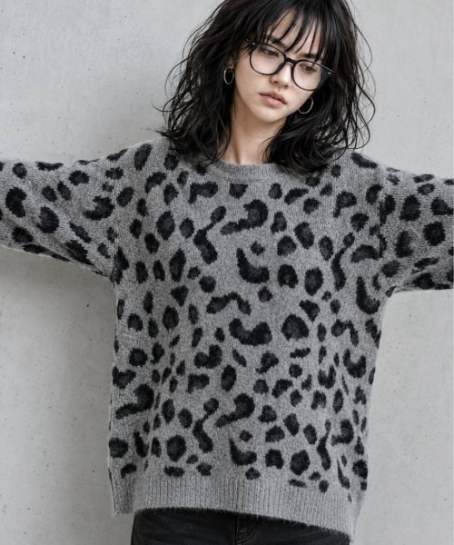 KAMINARI_TOKIO(カミナリトキオ)の「シャギーレオパードニットプルオーバー(ニット/セーター・レディース・ブラウン/グレー/アイボリー・FREE)」の18枚目の写真