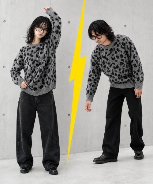 KAMINARI_TOKIO(カミナリトキオ)の「シャギーレオパードニットプルオーバー(ニット/セーター・レディース・ブラウン/グレー/アイボリー・FREE)」の14枚目の写真