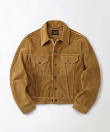 [MUT lab] 60S ROUGHOUT TRUCKER JACKET_TOBACCO