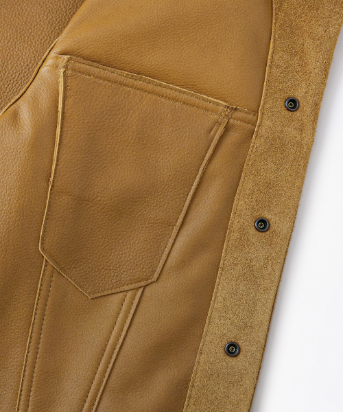 OUTSTANDING（アウトスタンディング）の「[MUT lab] 60S ROUGHOUT TRUCKER JACKET_TOBACCO（デニムジャケット・メンズ・その他・X-LARGE/MEDIUM/LARGE）」の8枚目の写真