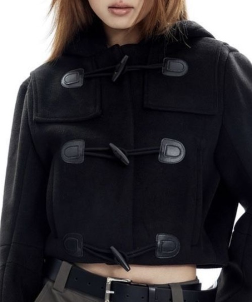 Teem Store(チームストア)の「クロップドショートダッフルコート(ダッフルコート・レディース・ブラック・M)」の4枚目の写真