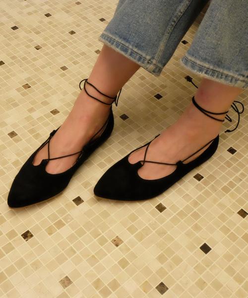 Another Edition（アナザーエディション）の「レースアップフラットシューズ/AEBFC LaceUP FLT◆（サンダル・レディース・ライム/レッド/ブラウン/ブラック・LARGE/MEDIUM/SMALL）」の2枚目の写真