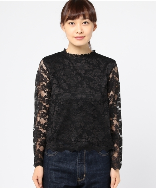 archives（アルシーヴ）の「レース地ブラウスプルオーバー（シャツ/ブラウス・レディース・オフホワイト/ブラック/ピンク系その他・MEDIUM）」の4枚目の写真