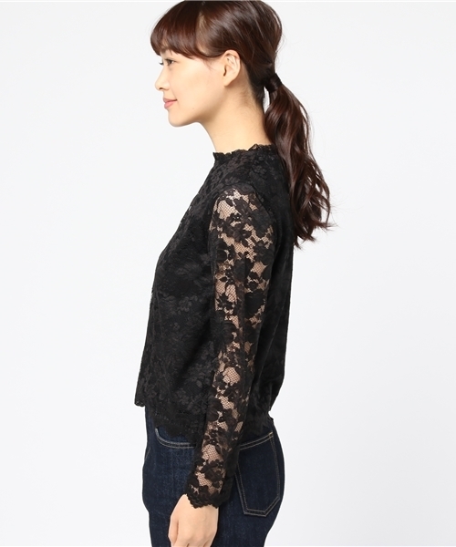 archives（アルシーヴ）の「レース地ブラウスプルオーバー（シャツ/ブラウス・レディース・オフホワイト/ブラック/ピンク系その他・MEDIUM）」の5枚目の写真