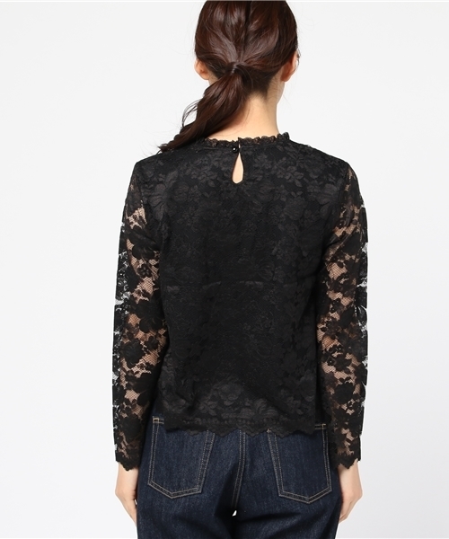 archives（アルシーヴ）の「レース地ブラウスプルオーバー（シャツ/ブラウス・レディース・オフホワイト/ブラック/ピンク系その他・MEDIUM）」の6枚目の写真