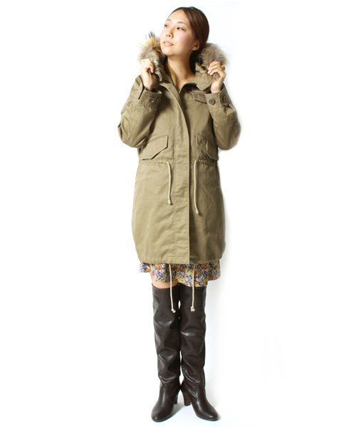 green label relaxing（グリーンレーベルリラクシング）の「GC C モッズ BOAコート GLRO （モッズコート・レディース・ベージュ/オリーブ・36/38/40）」の8枚目の写真