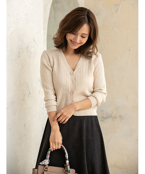 fifth(フィフス)の「コンパクトリブニットカーディガン(カーディガン/ボレロ・レディース・グレー/ベビーピンク/ブラック/ベージュ/ネイビー/ブラウン/ホワイト/マスタード/ピンク・MEDIUM)」の10枚目の写真