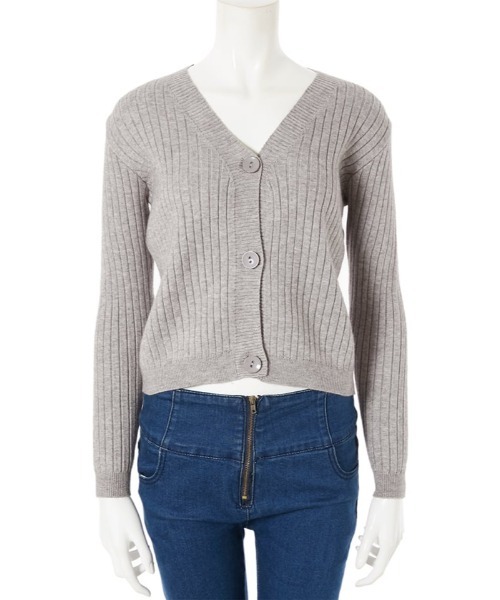 fifth(フィフス)の「コンパクトリブニットカーディガン(カーディガン/ボレロ・レディース・グレー/ベビーピンク/ブラック/ベージュ/ネイビー/ブラウン/ホワイト/マスタード/ピンク・MEDIUM)」の4枚目の写真