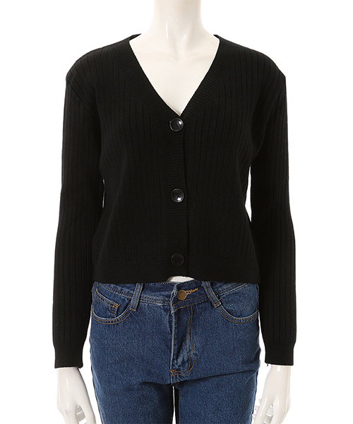 fifth(フィフス)の「コンパクトリブニットカーディガン(カーディガン/ボレロ・レディース・グレー/ベビーピンク/ブラック/ベージュ/ネイビー/ブラウン/ホワイト/マスタード/ピンク・MEDIUM)」の3枚目の写真