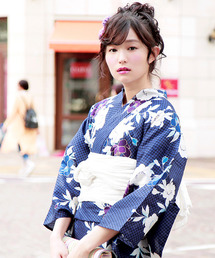 浴衣3点セット （浴衣＋帯＋下駄）「bonheur saisons/ボヌールセゾン」