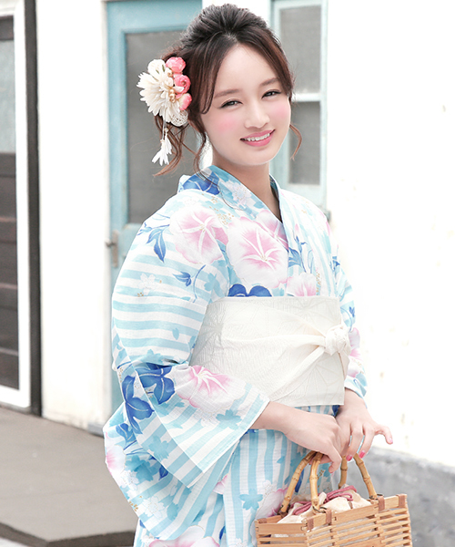 bonheur saisons（ボヌールセゾン）の「浴衣3点セット （浴衣＋帯＋下駄）「bonheur saisons/ボヌールセゾン」（浴衣・レディース・ネイビー/ライトブルー/ブラック/ホワイト系その他/ブラック系その他/ブルー系その他/ピンク系その他/レッド系その他/ブルー系その他2/ピンク系その他2/ホワイト系その他2/ブルー系その他3/ブルー系その他7/ブルー系その他6/ブルー系その他4/ブルー系その他5・FREE/フリー/ﾌﾘ-）」の6枚目の写真