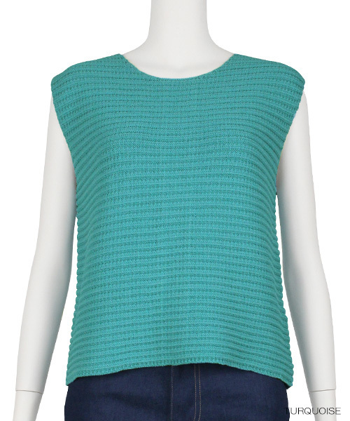 RANDA（ランダ）の「バックボタンデザインニット（ニット/セーター・レディース・ターコイズブルー/フューシャピンク/ホワイト/ブルー・FREE）」の3枚目の写真