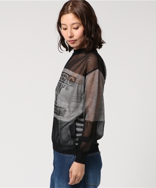 ヒステリックグラマー綿ニット✖️スエットプルオーバー HYSTERIC GLAMOUR（ヒステリックグラマー）の「HYSTERIC WOMAN