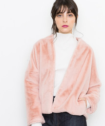 STUDIOUS | エコファーショートコート(ノーカラージャケット)