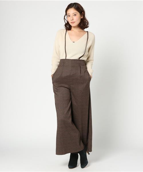 RIVE DROITE(リヴドロワ)の「グレンCHKワイドサロペット(その他パンツ・レディース・ブラウン/グレー・FREE)」の2枚目の写真