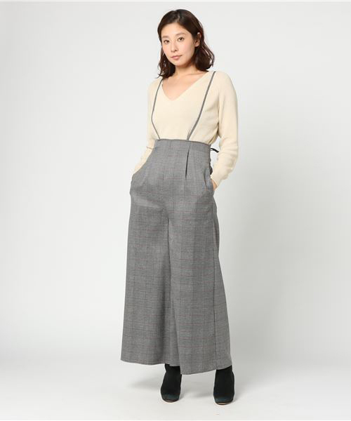 RIVE DROITE(リヴドロワ)の「グレンCHKワイドサロペット(その他パンツ・レディース・ブラウン/グレー・FREE)」の1枚目の写真