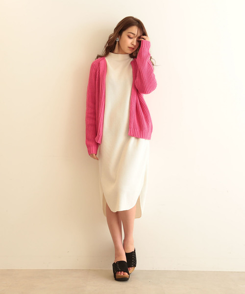 FREE'S MART（フリーズマート）の「クルーニットカーディガン（カーディガン/ボレロ・レディース・ホワイト/ネイビー/ピンク・FREE）」の15枚目の写真