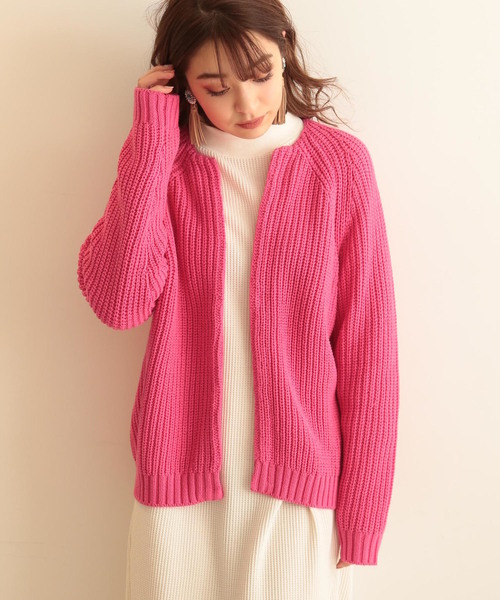 FREE'S MART（フリーズマート）の「クルーニットカーディガン（カーディガン/ボレロ・レディース・ホワイト/ネイビー/ピンク・FREE）」の17枚目の写真