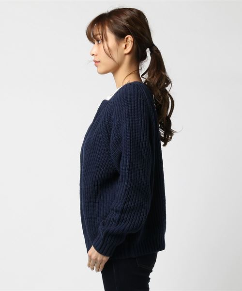 FREE'S MART（フリーズマート）の「クルーニットカーディガン（カーディガン/ボレロ・レディース・ホワイト/ネイビー/ピンク・FREE）」の5枚目の写真