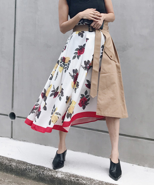 Ameri（アメリ）の「MEDI TRENCH PRINT SKIRT（スカート）」 - WEAR 