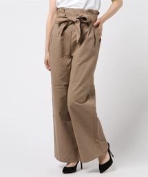 KOBE LETTUCE | リボン付き☆ハイウエストワイドパンツ＊レディース/ワイドパンツ/ハイウエスト/ガウチョ[M2237]神戸レタス(その他パンツ)