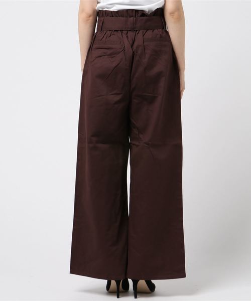 KOBE LETTUCE（コウベレタス）の「リボン付きハイウエストワイドパンツ＊レディース/ガウチョ[M2237]神戸レタス（その他パンツ・レディース・ベージュ/ブラウン/グリーン・FREE）」の5枚目の写真