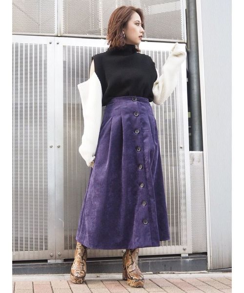 MURUA（ムルーア）の「コーデュロイフレアスカート（スカート・レディース・パープル/その他/その他1・1/2）」の17枚目の写真