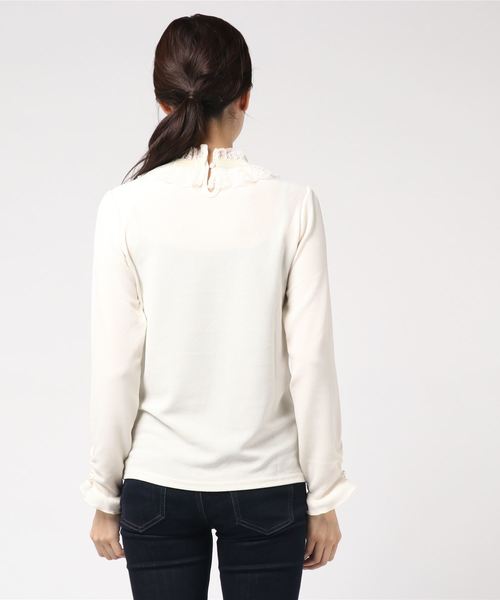 axes femme(アクシーズファム)の「立体バラモチーフプルオーバー(Tシャツ/カットソー・レディース・ブラック/ピンク/キナリ・MEDIUM)」の5枚目の写真