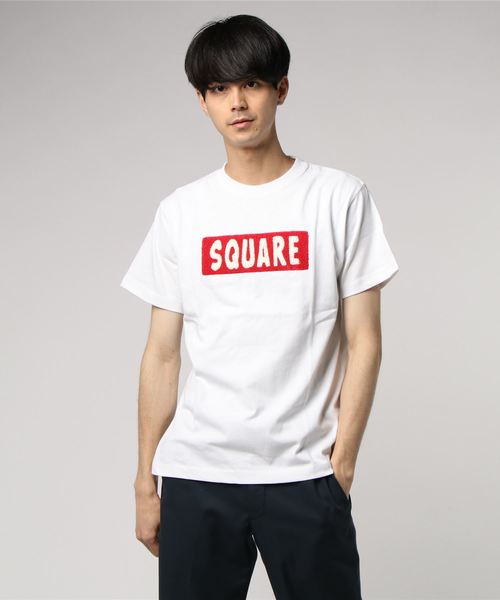 Request(リクエスト)の「【REQUEST】TEE サガラ刺繍 SQUARE(Tシャツ/カットソー・メンズ・ホワイト×レッド/ホワイト×グリーン/ホワイト×ネイビー/ブラック×レッド・2/3)」の1枚目の写真
