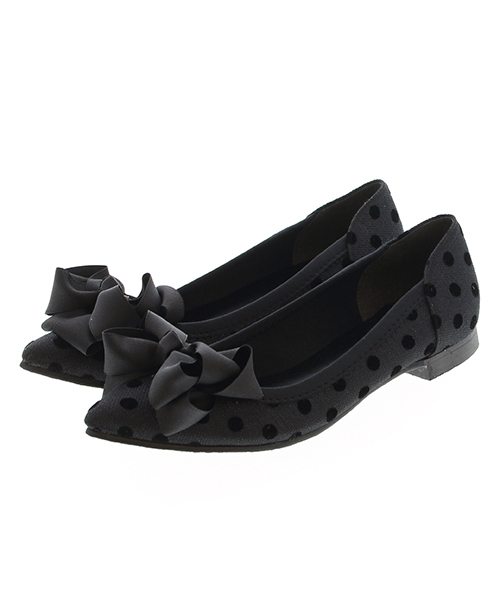 JELLY BEANS（ジェリービーンズ）の「bigリボンバレエシューズ(130-2658)JELLY BEANS(ジェリービーンズ)（バレエシューズ・レディース・ガンメタ/レオパード/ブラック・23.5/23/24.5/22.5/24）」の4枚目の写真