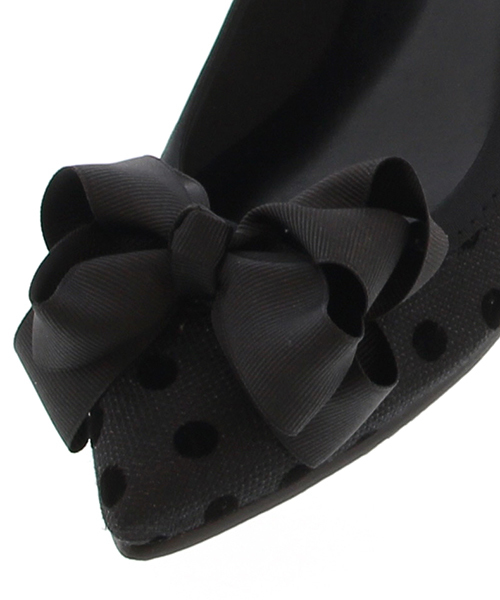 JELLY BEANS（ジェリービーンズ）の「bigリボンバレエシューズ(130-2658)JELLY BEANS(ジェリービーンズ)（バレエシューズ・レディース・ガンメタ/レオパード/ブラック・23.5/23/24.5/22.5/24）」の9枚目の写真