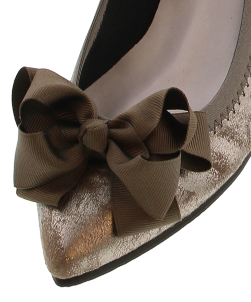 JELLY BEANS（ジェリービーンズ）の「bigリボンバレエシューズ(130-2658)JELLY BEANS(ジェリービーンズ)（バレエシューズ・レディース・ガンメタ/レオパード/ブラック・23.5/23/24.5/22.5/24）」の11枚目の写真