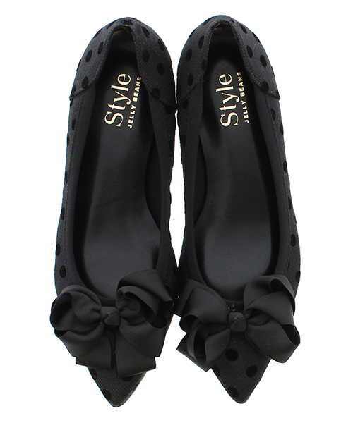 JELLY BEANS（ジェリービーンズ）の「bigリボンバレエシューズ(130-2658)JELLY BEANS(ジェリービーンズ)（バレエシューズ・レディース・ガンメタ/レオパード/ブラック・23.5/23/24.5/22.5/24）」の12枚目の写真