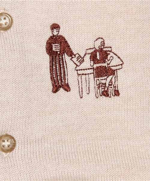 BEAMS BOY(ビームスボーイ)の「BEAMS BOY / 12ゲージ BOY刺繍カーディガン 13FW(カーディガン/ボレロ・レディース・ベージュ/ネイビー・ONE SIZE)」の10枚目の写真