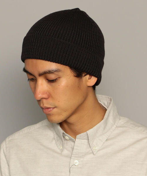 green label relaxing（グリーンレーベルリラクシング）の「SC GLR W/AC リブ ニットキャップ ◆（ニットキャップ/ビーニー・メンズ・ネイビー/オフホワイト/ブラック/ダークブラウン・FREE）」の8枚目の写真