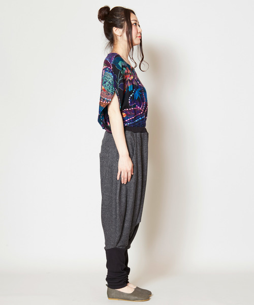 チャイハネ（チャイハネ）の「【チャイハネ】yul 無地バイカラーバルーンパンツ（その他パンツ・レディース・ブラック/カーキ/ワイン・FREE）」の8枚目の写真