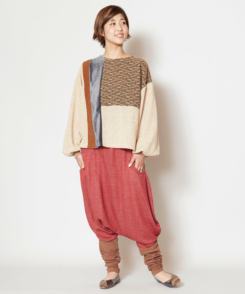 チャイハネ（チャイハネ）の「【チャイハネ】yul 無地バイカラーバルーンパンツ（その他パンツ・レディース・ブラック/カーキ/ワイン・FREE）」の16枚目の写真