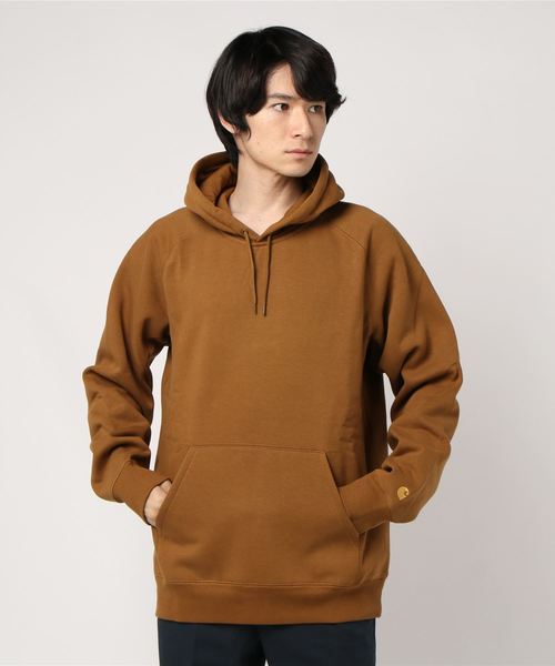 Carhartt WIP（カーハートダブリューアイピー）の「HOODED CHASE SWEATSHIRT（パーカー・メンズ・ダークネイビー/アッシュ/バーガンディー/ダークグリーン/パープル/ブラック/ブラウン/ダークグレー/イエロー/レッド・SMALL/MEDIUM/LARGE/X-LARGE/XX-LARGE）」の4枚目の写真