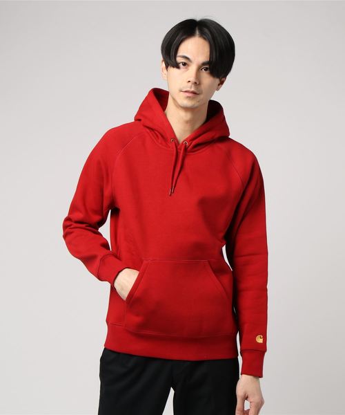 Carhartt WIP（カーハートダブリューアイピー）の「HOODED CHASE SWEATSHIRT（パーカー・メンズ・ダークネイビー/アッシュ/バーガンディー/ダークグリーン/パープル/ブラック/ブラウン/ダークグレー/イエロー/レッド・SMALL/MEDIUM/LARGE/X-LARGE/XX-LARGE）」の9枚目の写真