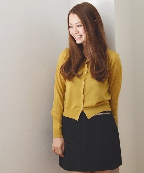 Khaju（カージュ）の「Khaju:カラーニットカーディガン13FW ○（カーディガン/ボレロ・レディース・グレー/ピンクゴールド/ピンク系その他・ONE SIZE）」の3枚目の写真