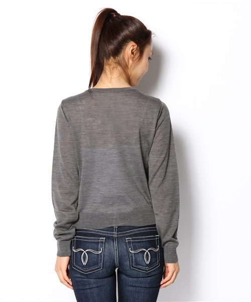 Khaju（カージュ）の「Khaju:カラーニットカーディガン13FW ○（カーディガン/ボレロ・レディース・グレー/ピンクゴールド/ピンク系その他・ONE SIZE）」の6枚目の写真