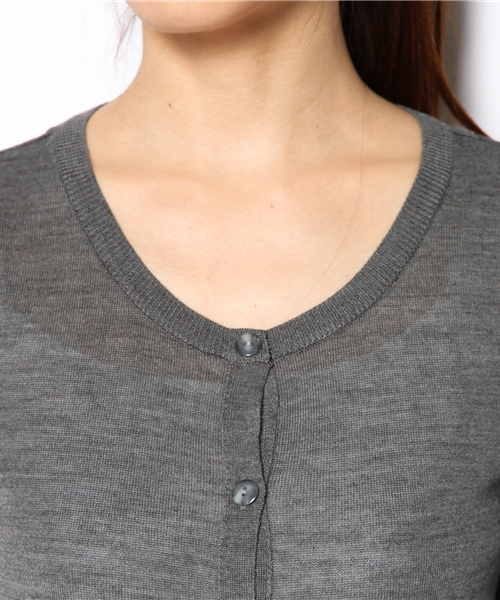 Khaju（カージュ）の「Khaju:カラーニットカーディガン13FW ○（カーディガン/ボレロ・レディース・グレー/ピンクゴールド/ピンク系その他・ONE SIZE）」の8枚目の写真