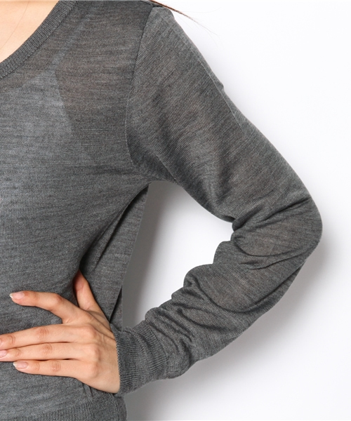 Khaju（カージュ）の「Khaju:カラーニットカーディガン13FW ○（カーディガン/ボレロ・レディース・グレー/ピンクゴールド/ピンク系その他・ONE SIZE）」の9枚目の写真