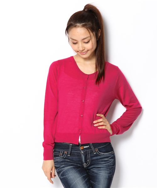 Khaju（カージュ）の「Khaju:カラーニットカーディガン13FW ○（カーディガン/ボレロ・レディース・グレー/ピンクゴールド/ピンク系その他・ONE SIZE）」の13枚目の写真