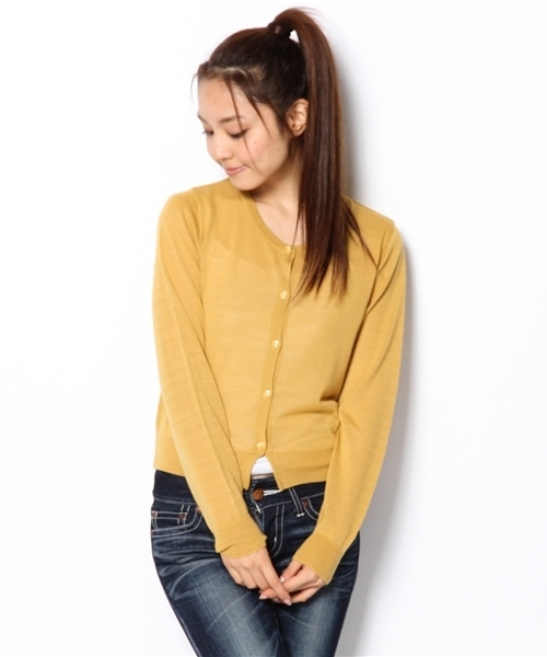 Khaju（カージュ）の「Khaju:カラーニットカーディガン13FW ○（カーディガン/ボレロ・レディース・グレー/ピンクゴールド/ピンク系その他・ONE SIZE）」の14枚目の写真