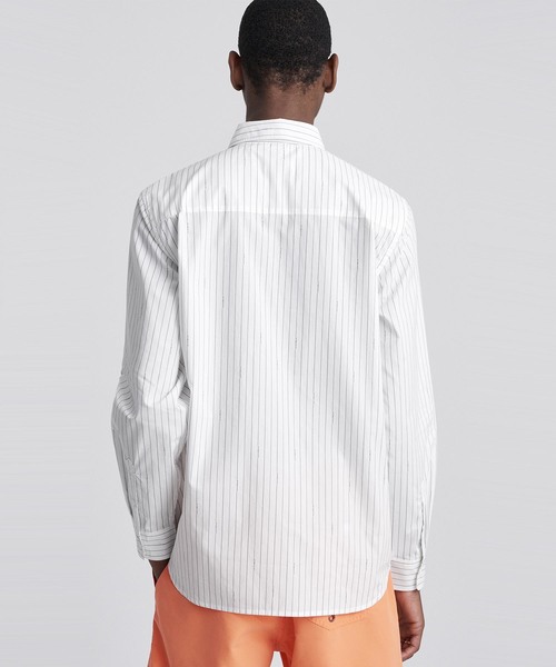 Saturdays NYC(サタデーズ ニューヨークシティ )の「Miro Logo Stripe Long Sleeve Shirt(シャツ/ブラウス・メンズ・ホワイト/レッド/ブラック・S/X-LARGE/M/X-SMALL/L)」の6枚目の写真