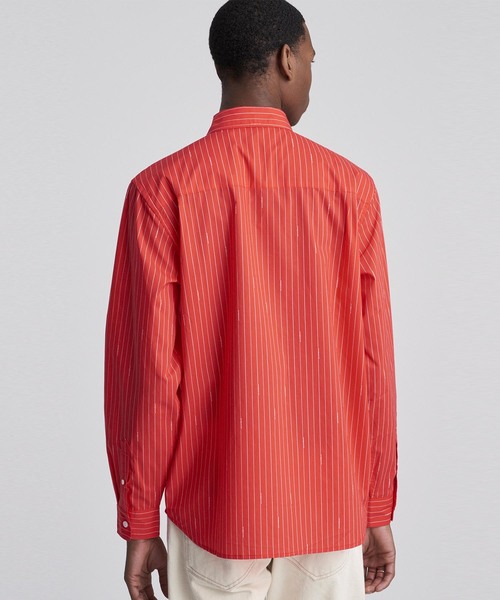 Saturdays NYC(サタデーズ ニューヨークシティ )の「Miro Logo Stripe Long Sleeve Shirt(シャツ/ブラウス・メンズ・ホワイト/レッド/ブラック・S/X-LARGE/M/X-SMALL/L)」の11枚目の写真