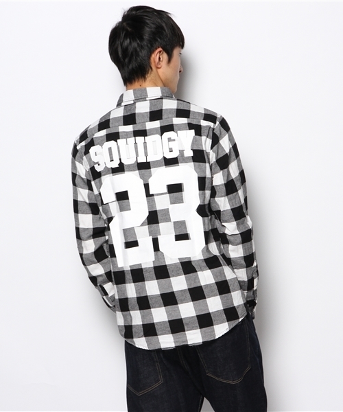 WEGO(ウィゴー)の「WEGO/ナンバリングチェックシャツ(シャツ/ブラウス・メンズ・レッド系その他/ホワイト系その他/グリーン/イエロー・MEDIUM/LARGE)」の7枚目の写真