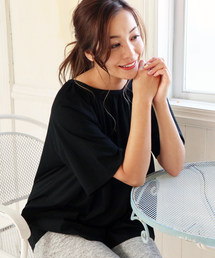 【s.t.closet frabjous/エスティ・クローゼット・フラブジャス】『着る保湿クリーム』ギャザーTシャツ